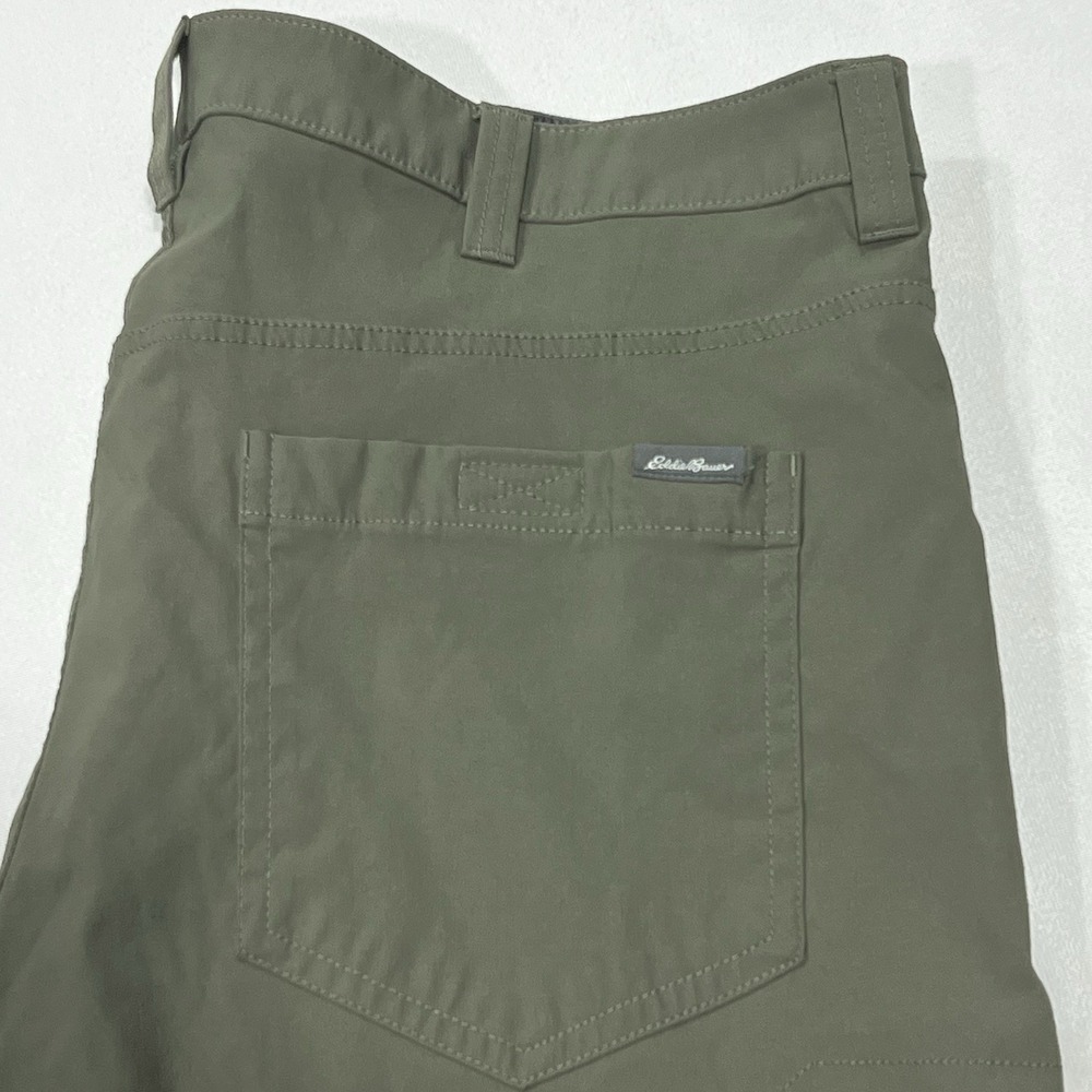 Eddie Bauer Men Green Convertible Tech Pants Zip‎ Off Hiking Trouser Size 38X29